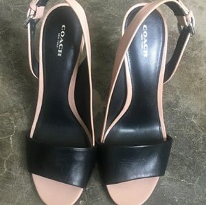 Coach two tone sling back heel